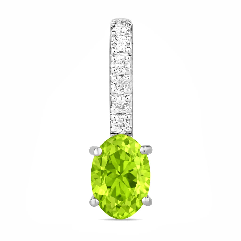 Oval Cut Diamond Accent Drop Pendant