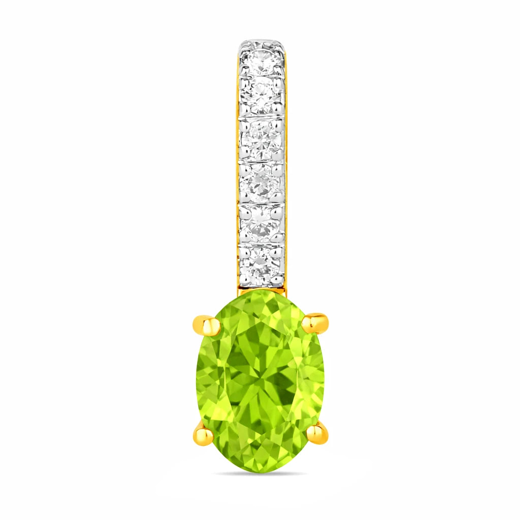 Oval Cut Diamond Accent Drop Pendant