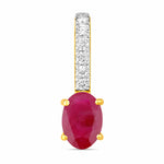 Oval Cut Diamond Accent Drop Pendant
