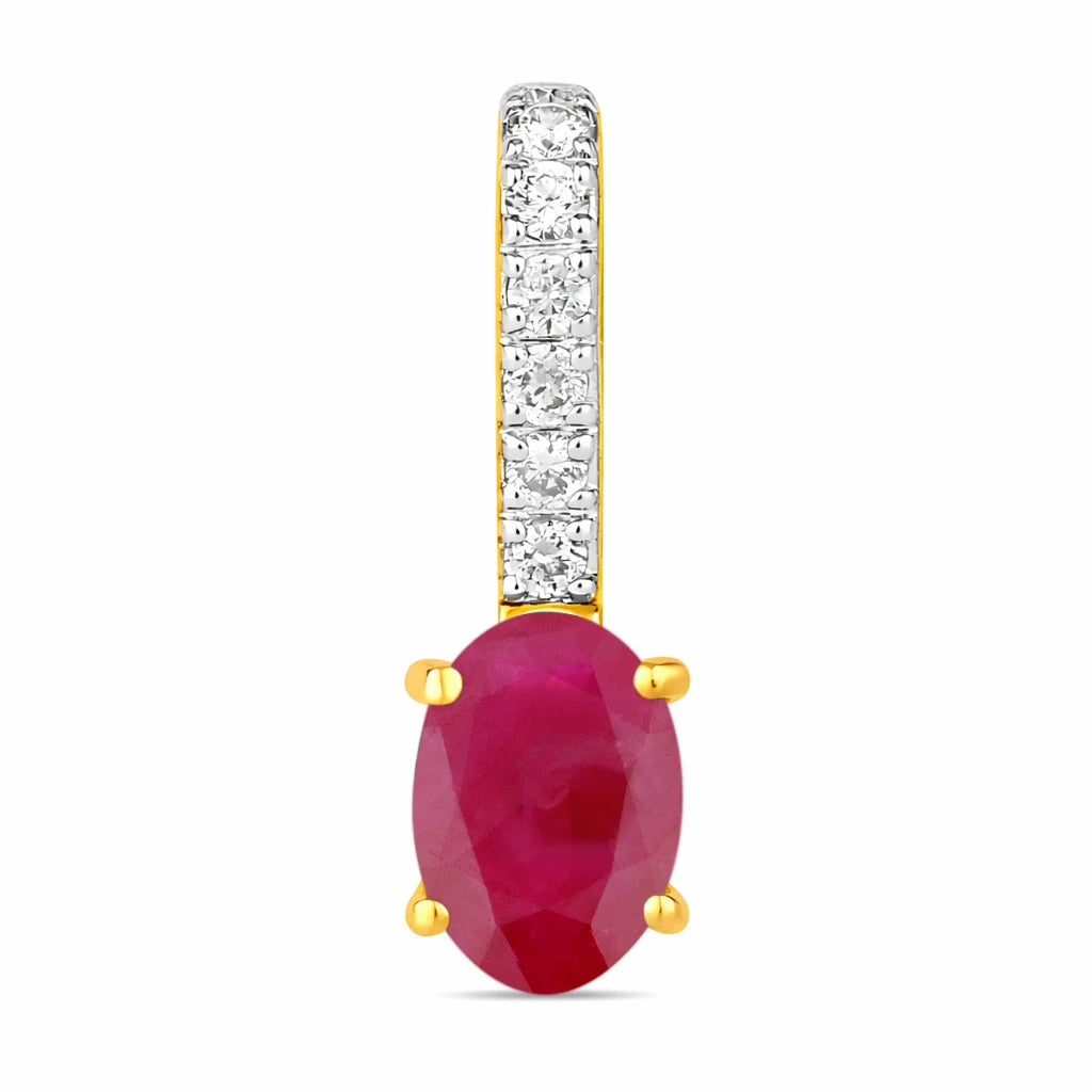 Oval Cut Diamond Accent Drop Pendant