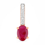 Oval Cut Diamond Accent Drop Pendant