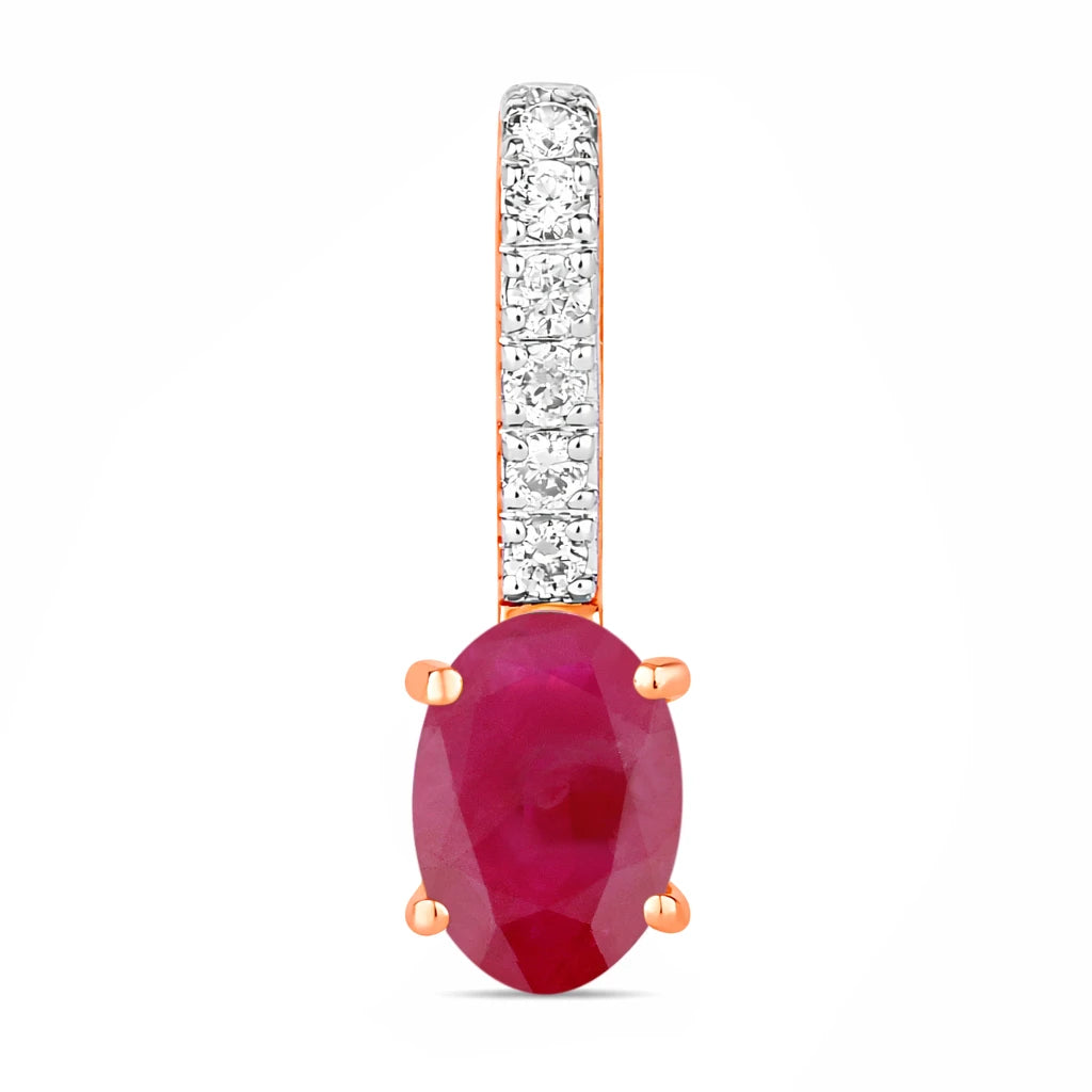 Oval Cut Diamond Accent Drop Pendant