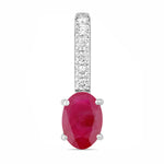 Oval Cut Diamond Accent Drop Pendant