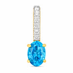 Oval Cut Diamond Accent Drop Pendant