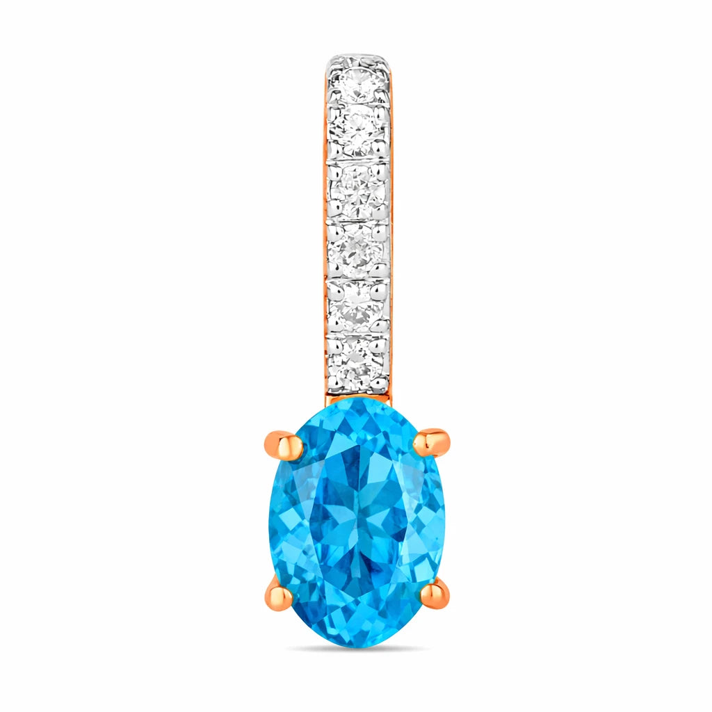 Oval Cut Diamond Accent Drop Pendant