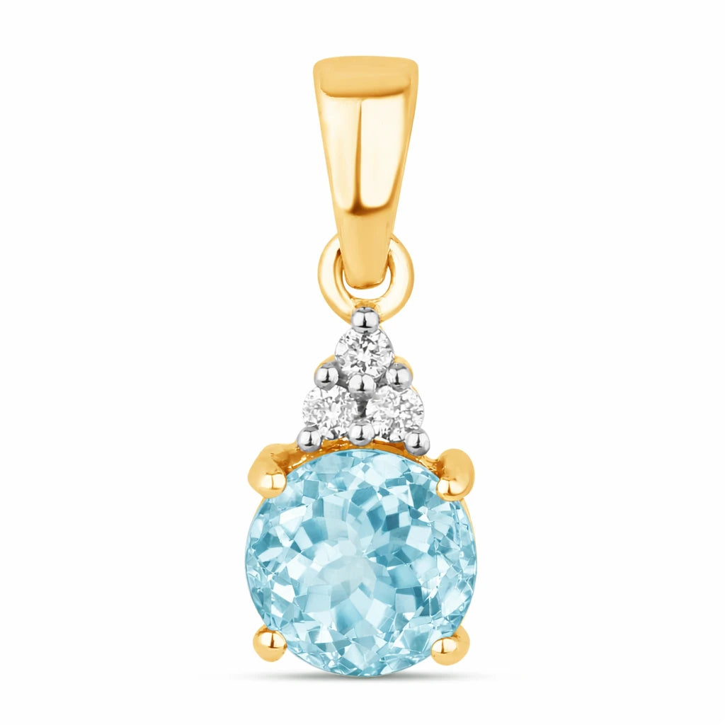 Round Cut Amethyst Diamond Accent Drop Pendant