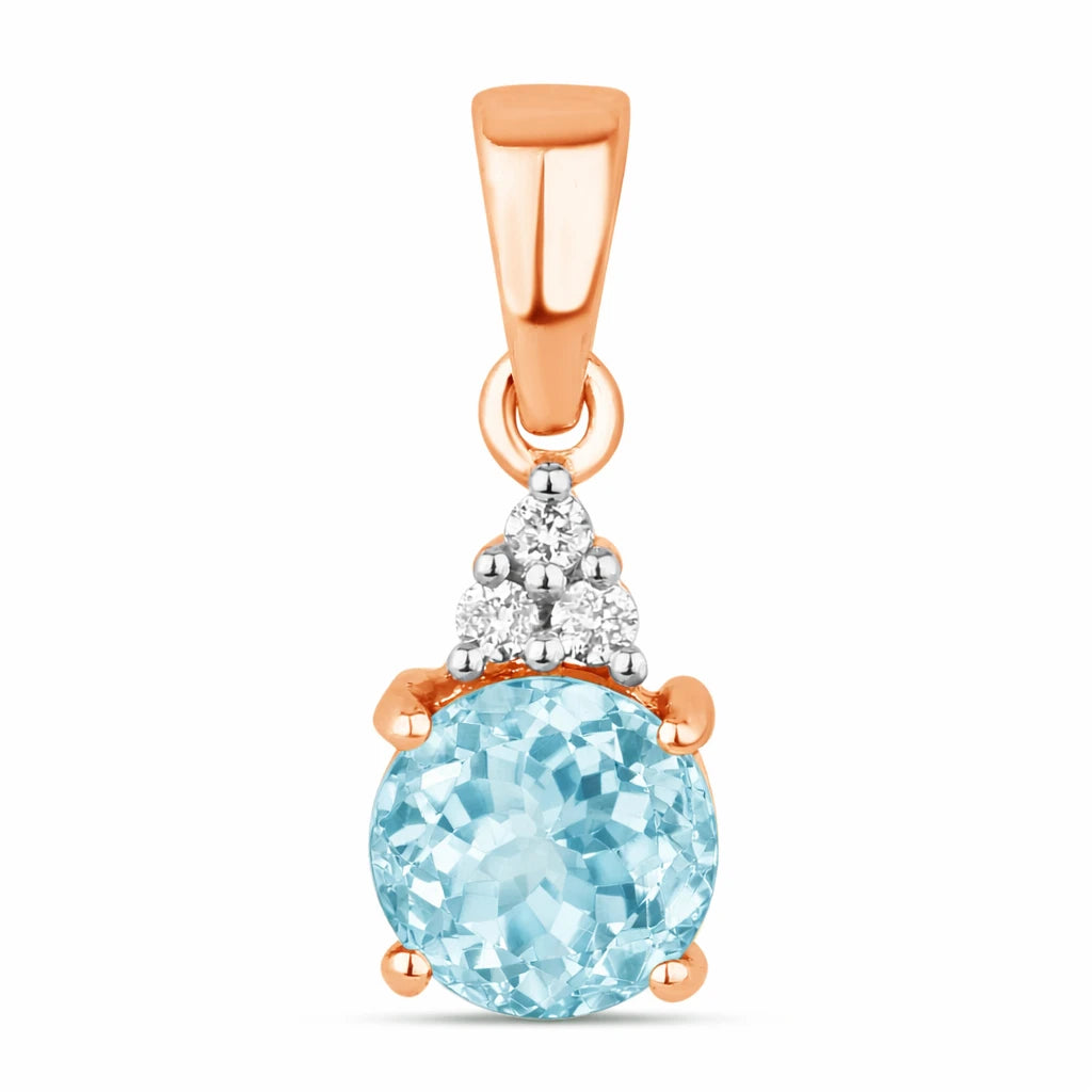 Round Cut Amethyst Diamond Accent Drop Pendant