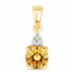 Round Cut Amethyst Diamond Accent Drop Pendant
