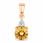 Round Cut Amethyst Diamond Accent Drop Pendant