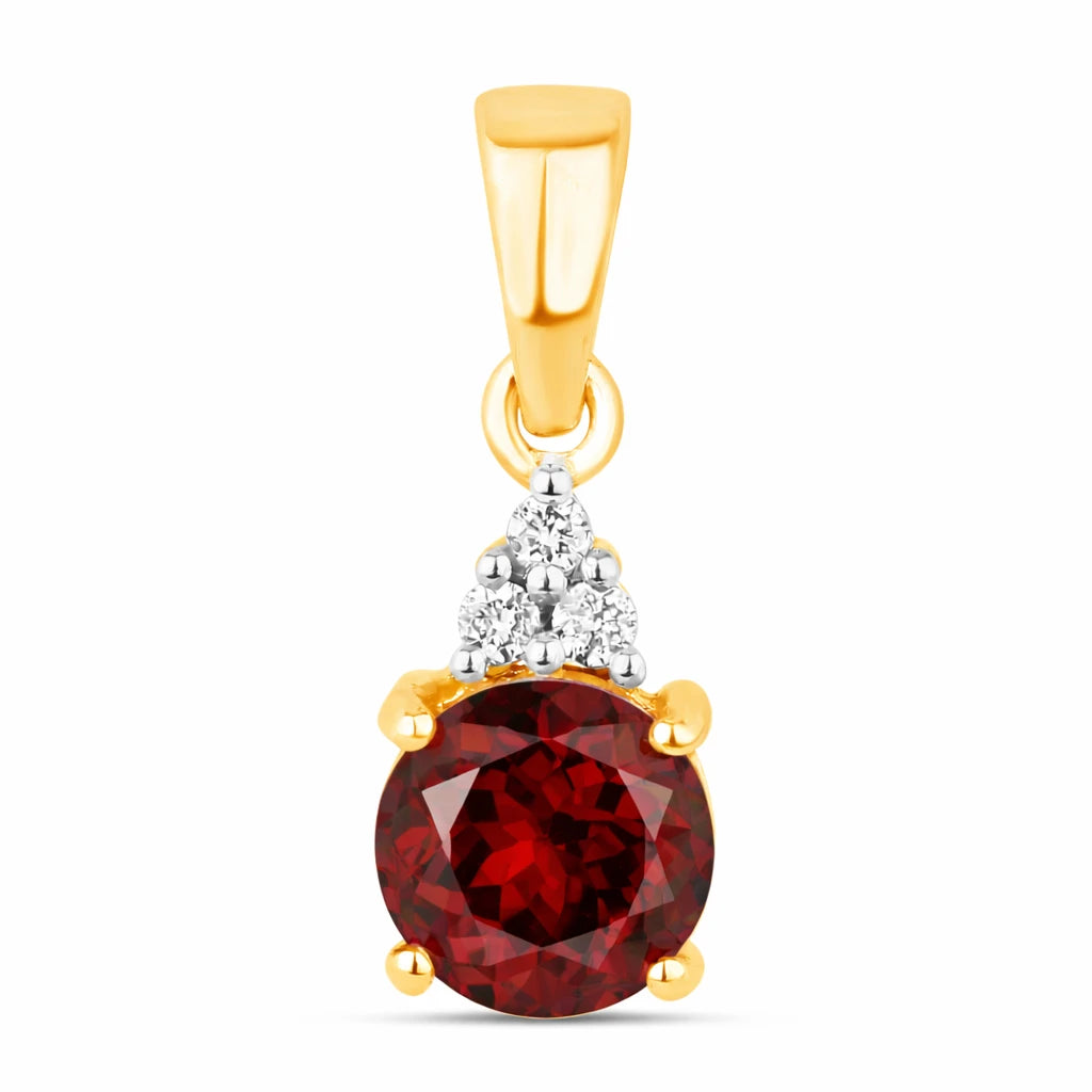 Round Cut Amethyst Diamond Accent Drop Pendant