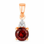 Round Cut Amethyst Diamond Accent Drop Pendant
