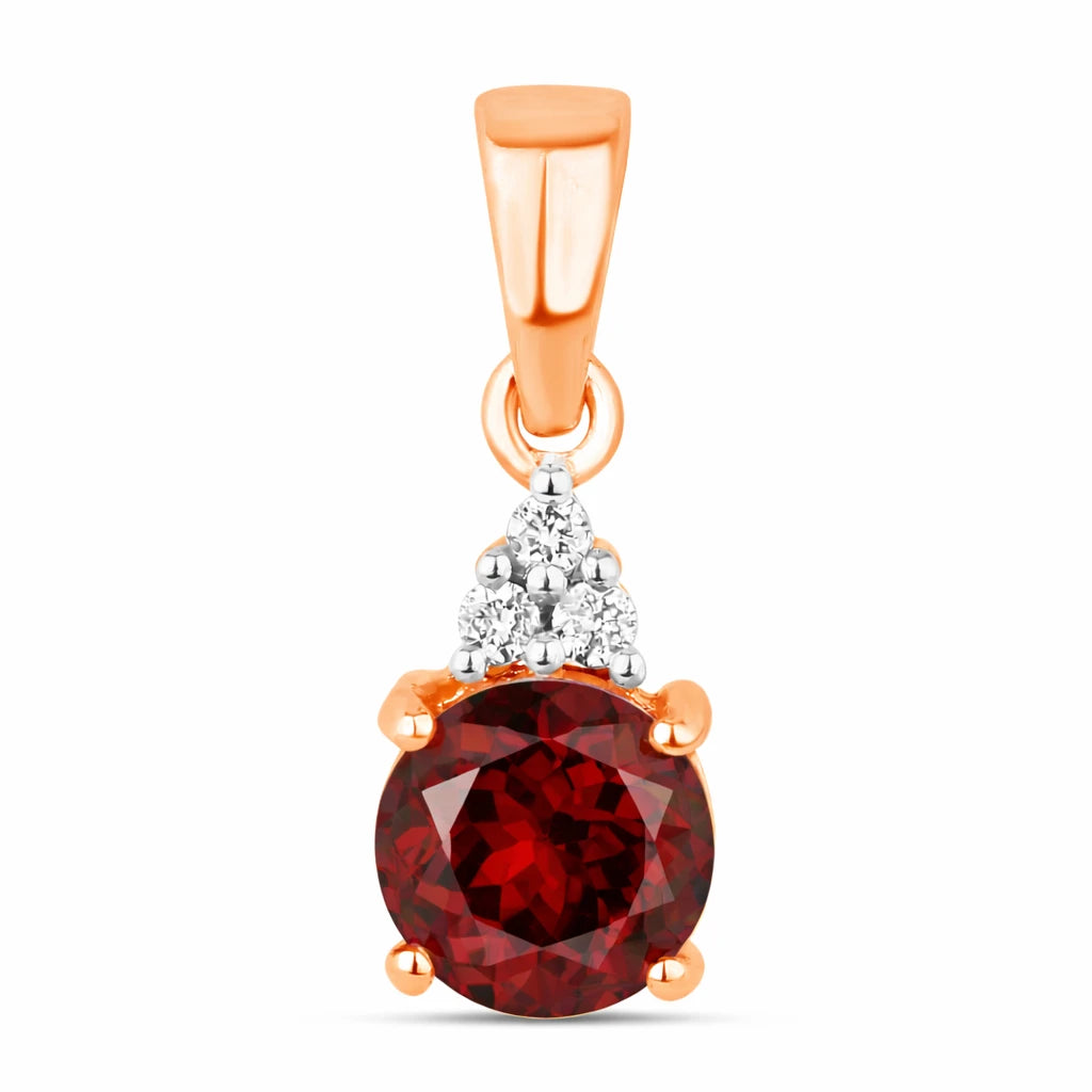 Round Cut Amethyst Diamond Accent Drop Pendant