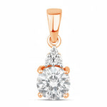 Round Cut Amethyst Diamond Accent Drop Pendant