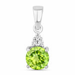 Round Cut Amethyst Diamond Accent Drop Pendant