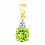 Round Cut Amethyst Diamond Accent Drop Pendant