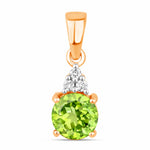 Round Cut Amethyst Diamond Accent Drop Pendant