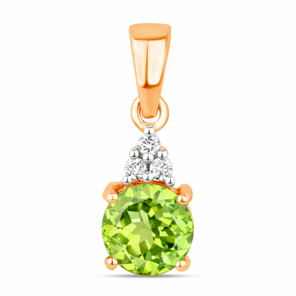 Round Cut Amethyst Diamond Accent Drop Pendant