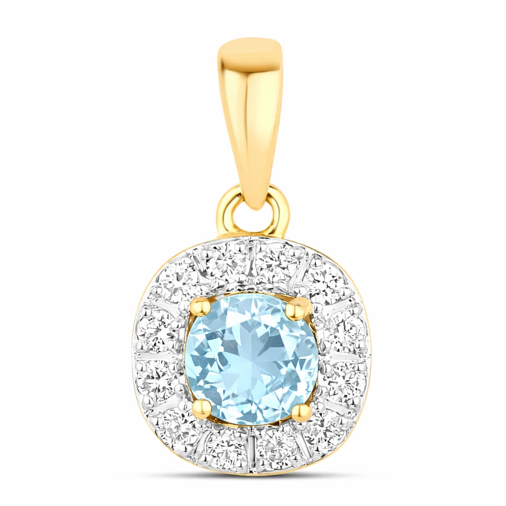 Round Cut Diamond Accent Pendant