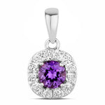 Round Cut Diamond Accent Pendant