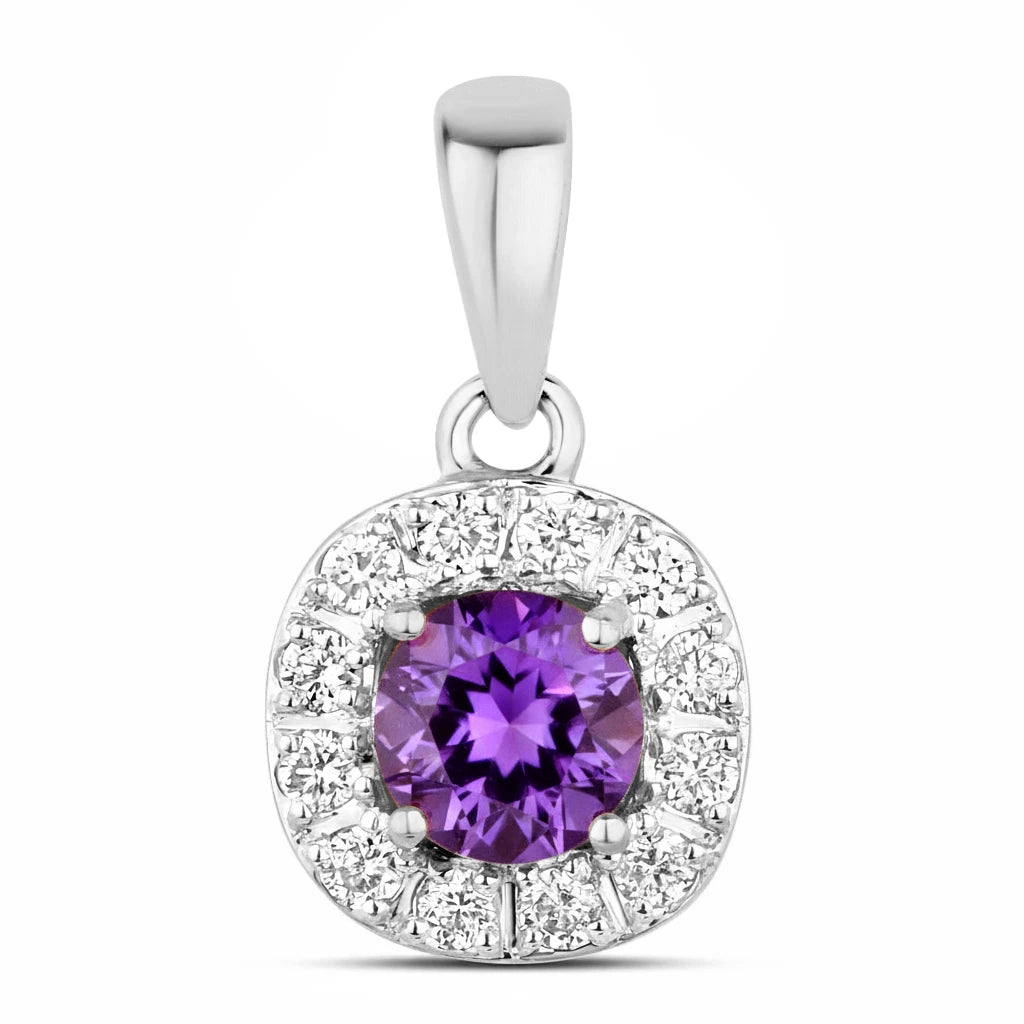 Round Cut Diamond Accent Pendant