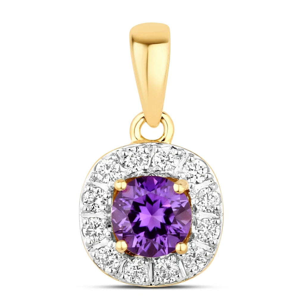 Round Cut Diamond Accent Pendant