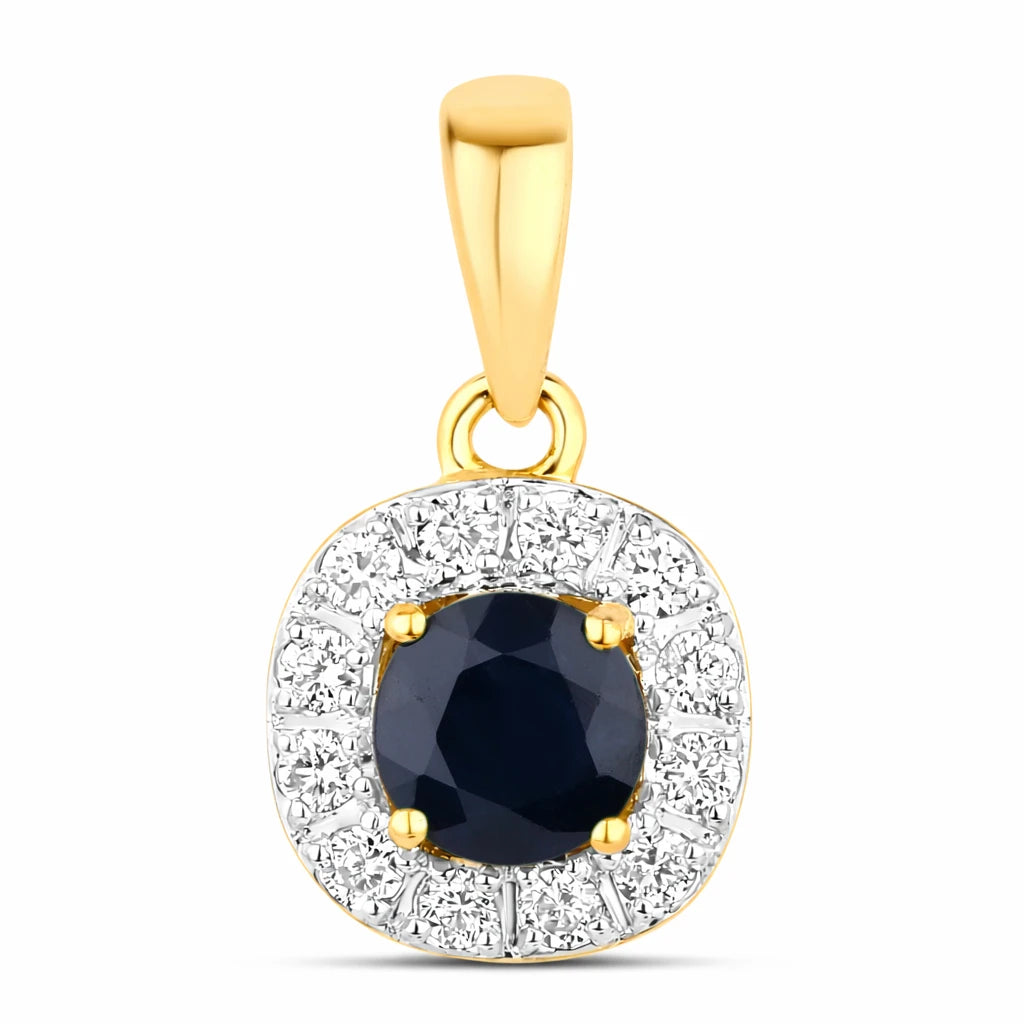 Round Cut Diamond Accent Pendant