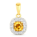 Round Cut Diamond Accent Pendant