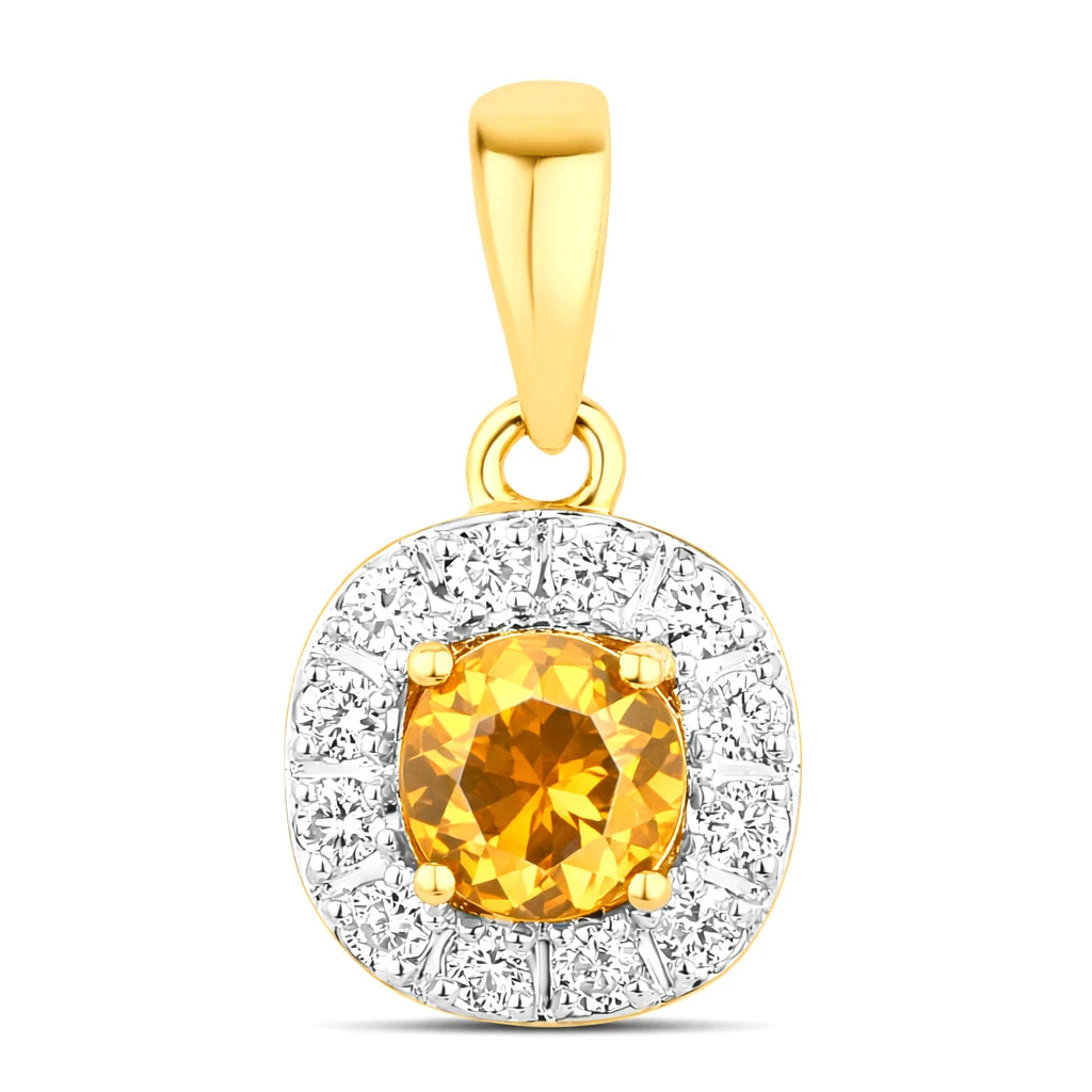 Round Cut Diamond Accent Pendant