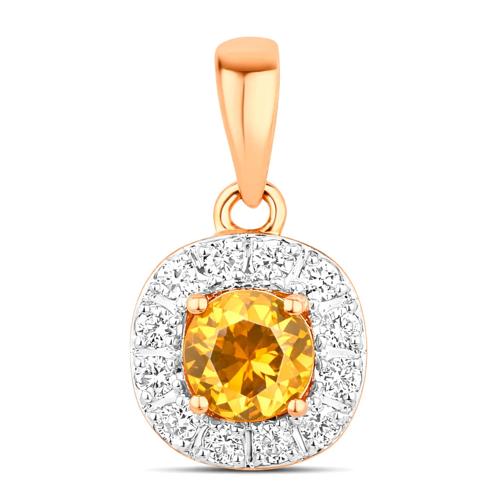 Round Cut Diamond Accent Pendant