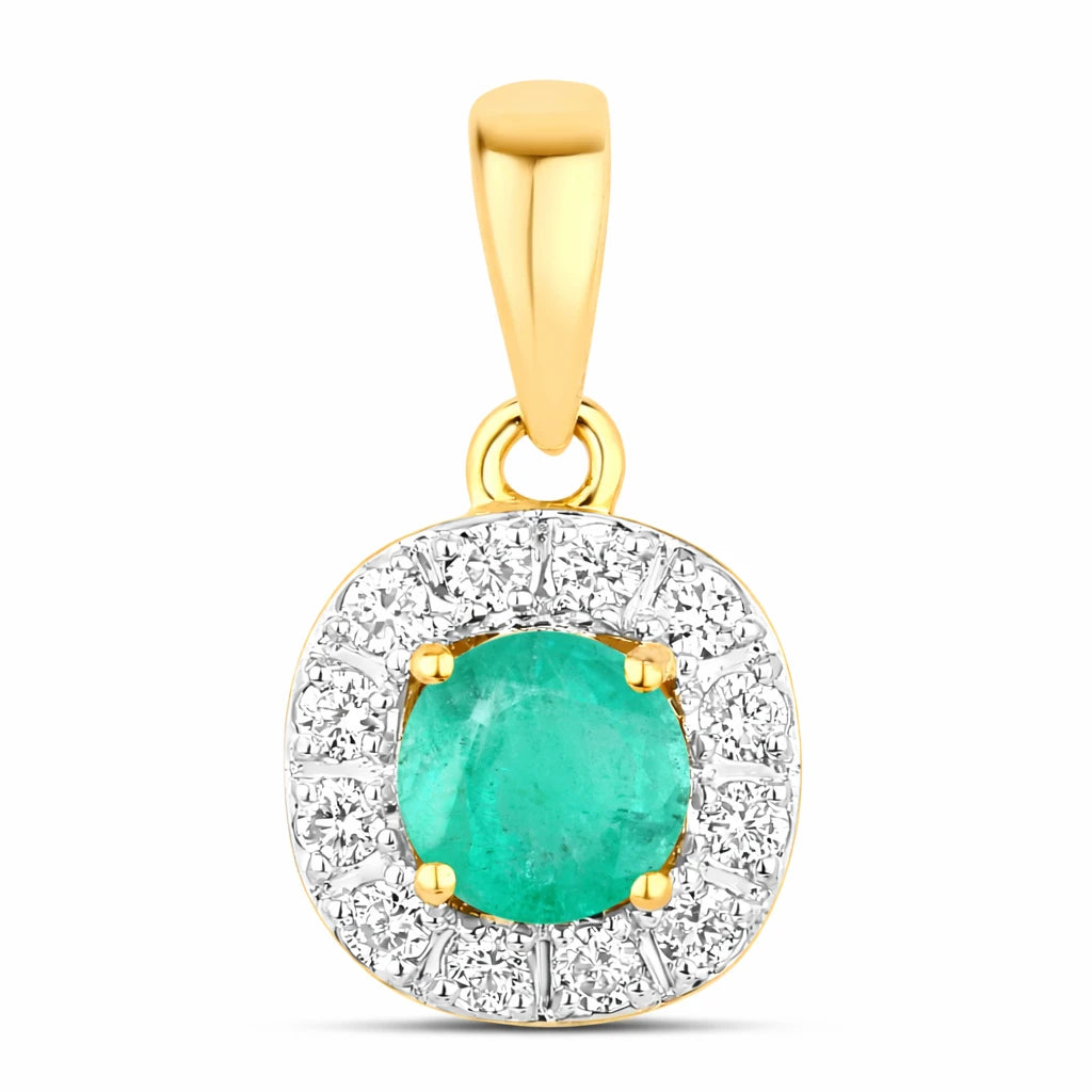 Round Cut Diamond Accent Pendant