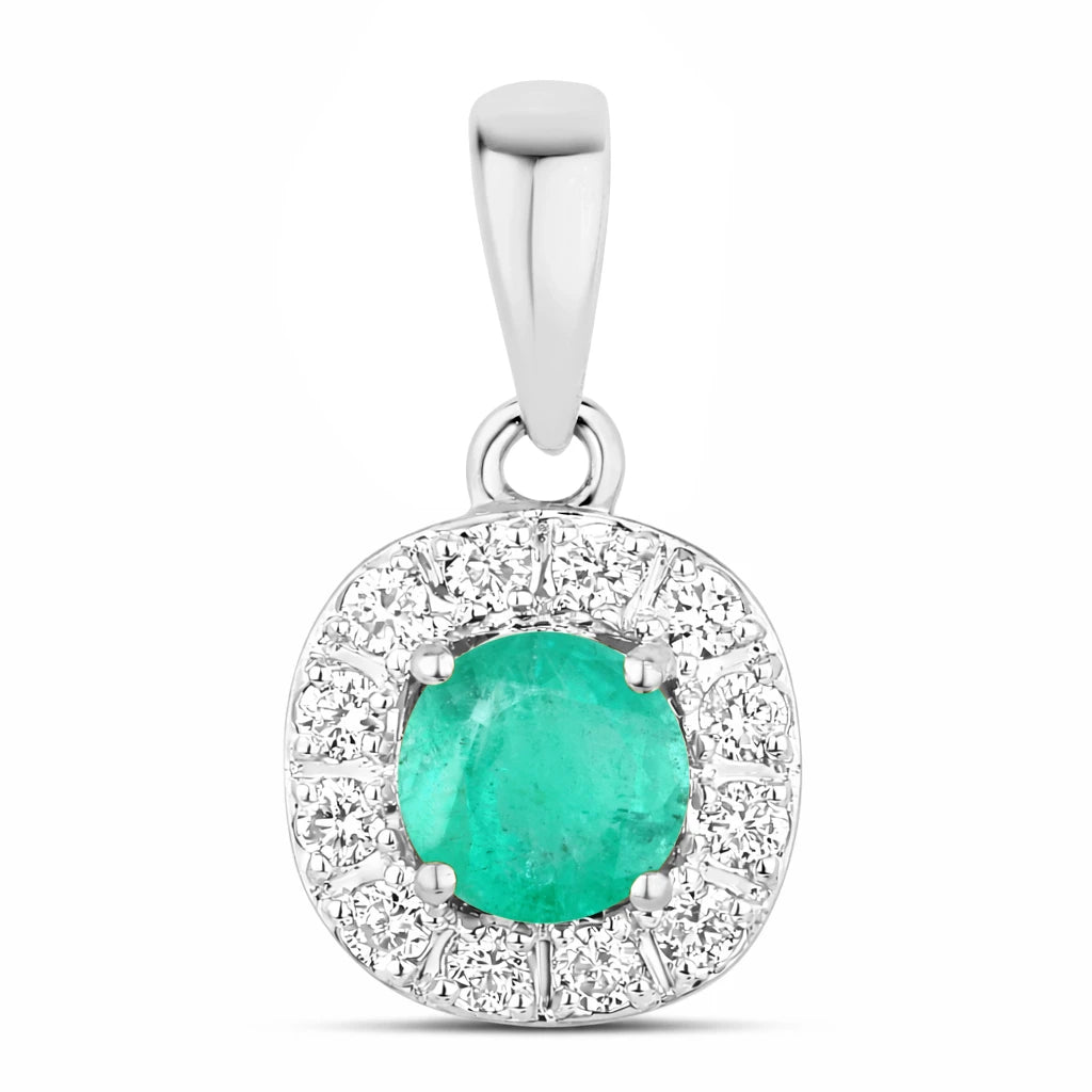 Round Cut Diamond Accent Pendant