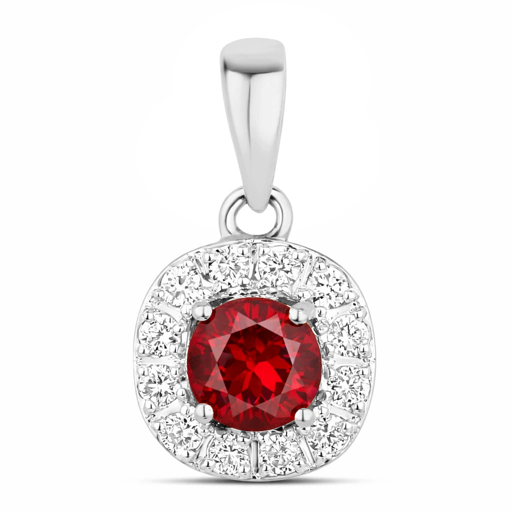 Round Cut Diamond Accent Pendant