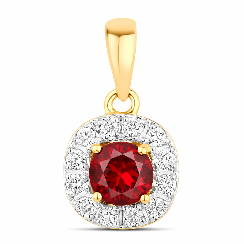 Round Cut Diamond Accent Pendant