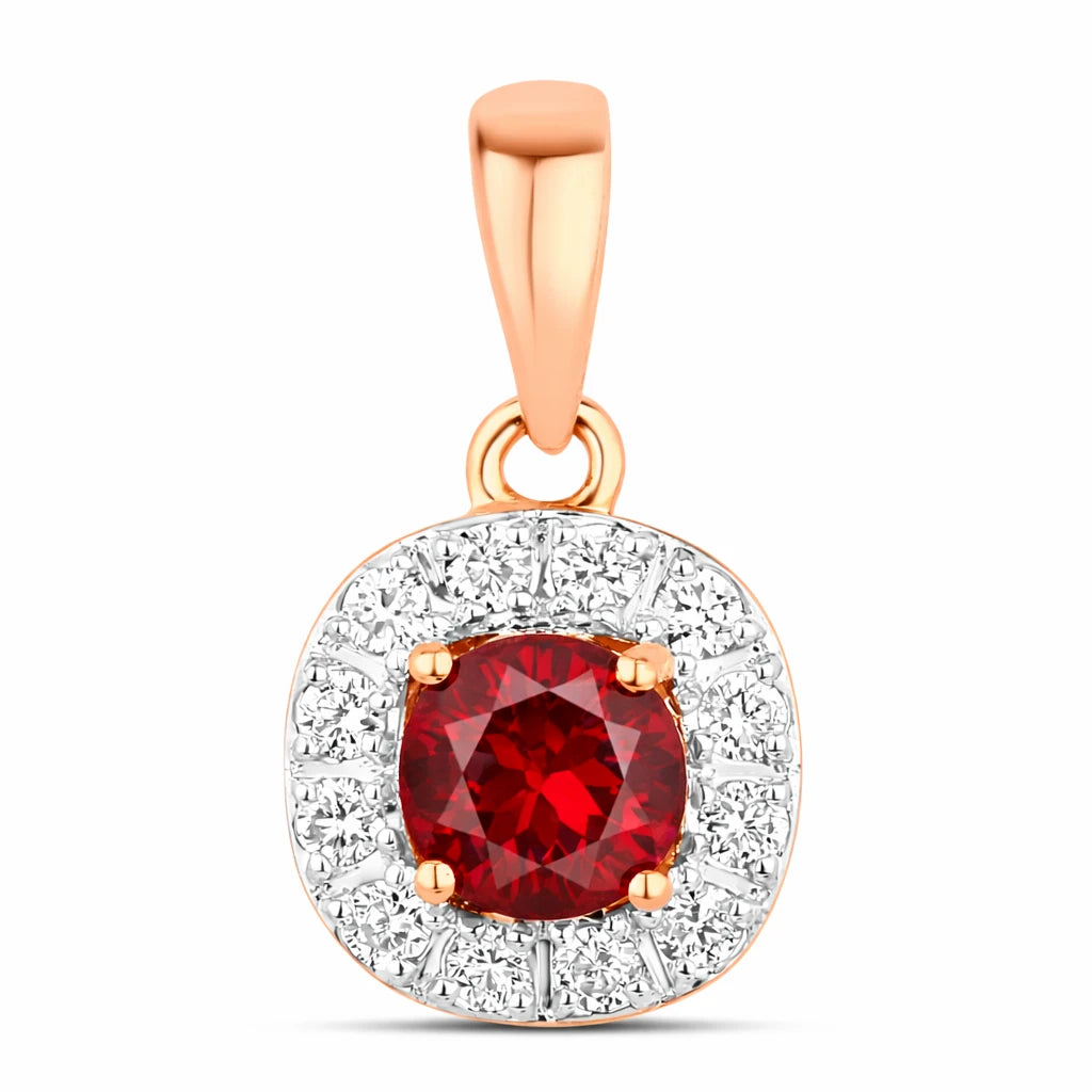 Round Cut Diamond Accent Pendant