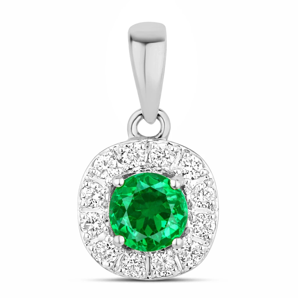 Round Cut Diamond Accent Pendant