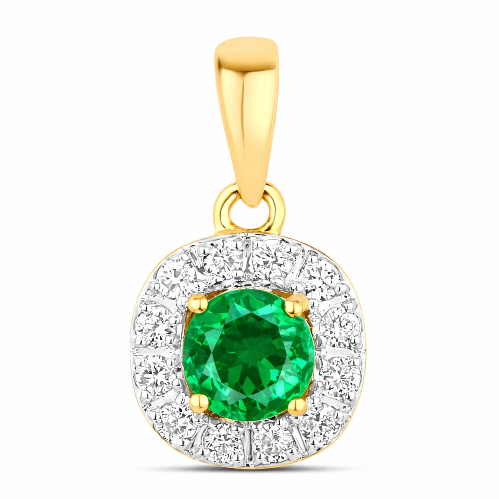 Round Cut Diamond Accent Pendant