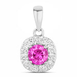 Round Cut Diamond Accent Pendant