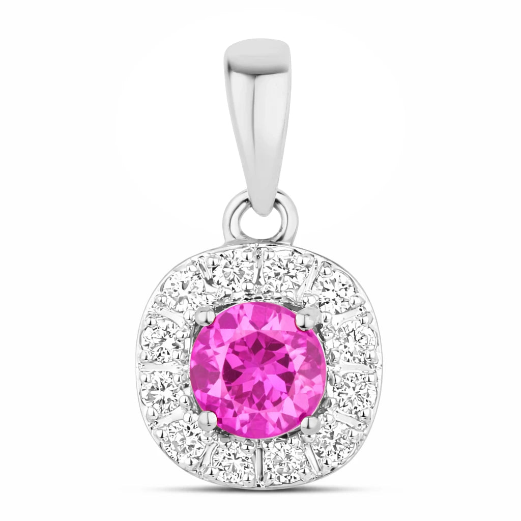 Round Cut Diamond Accent Pendant