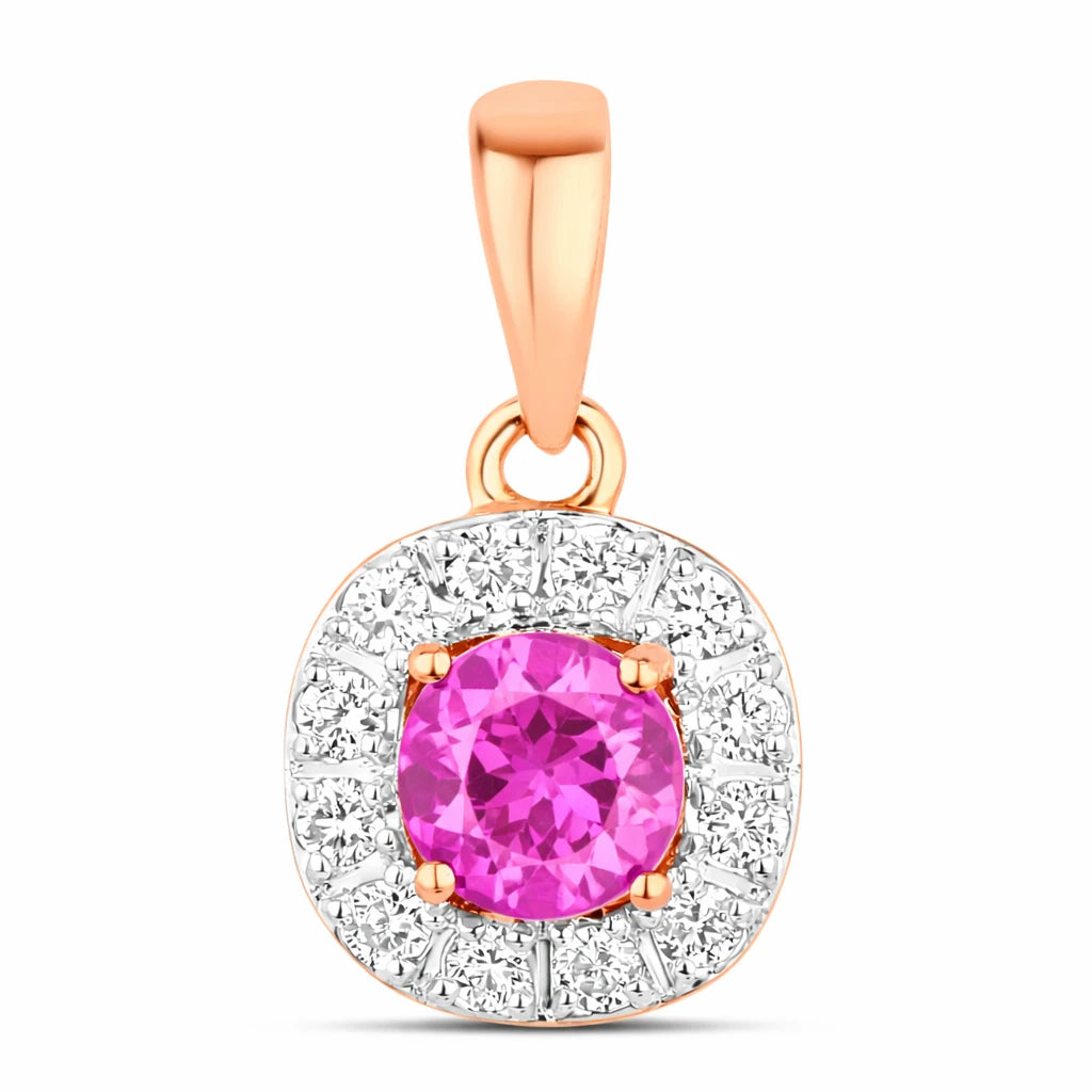 Round Cut Diamond Accent Pendant