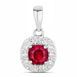 Round Cut Diamond Accent Pendant