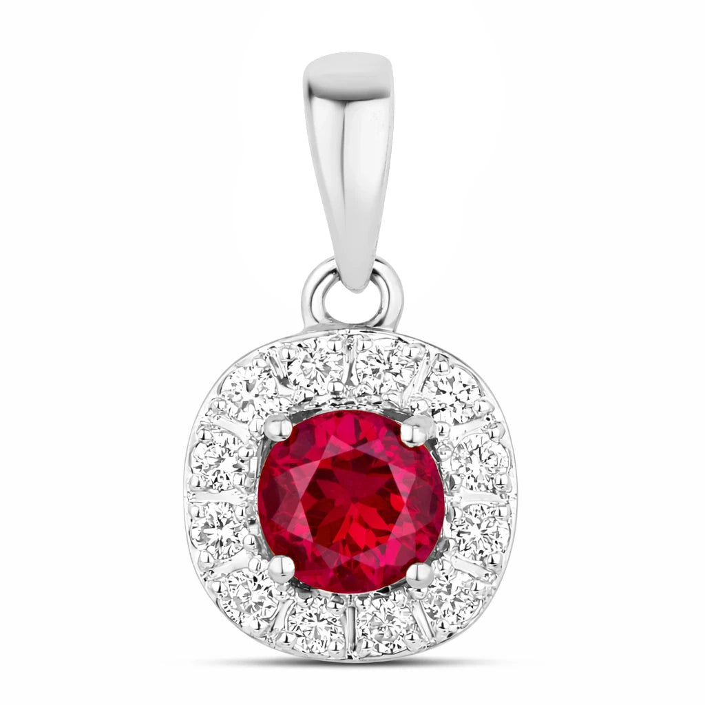 Round Cut Diamond Accent Pendant