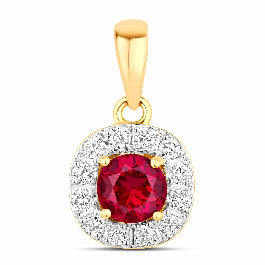 Round Cut Diamond Accent Pendant