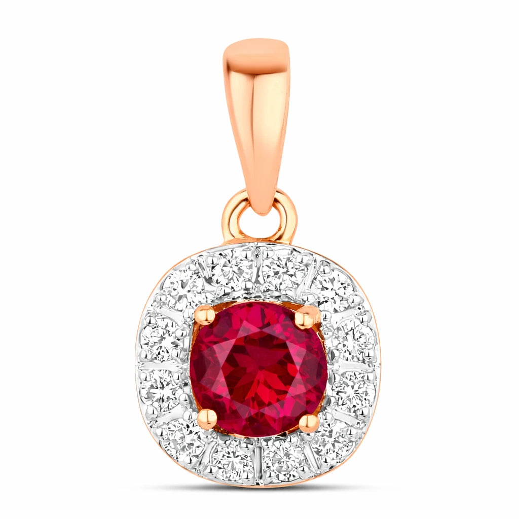 Round Cut Diamond Accent Pendant
