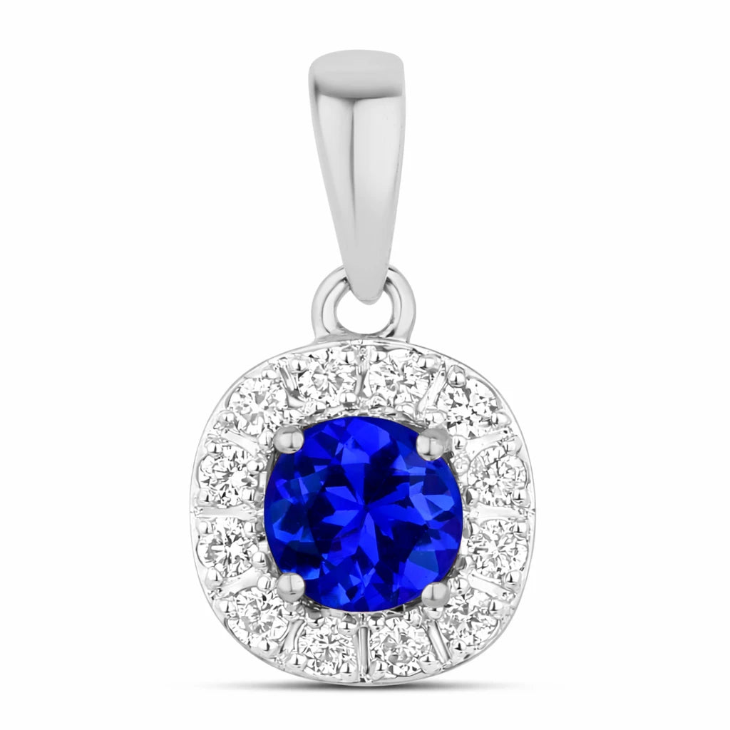 Round Cut Diamond Accent Pendant