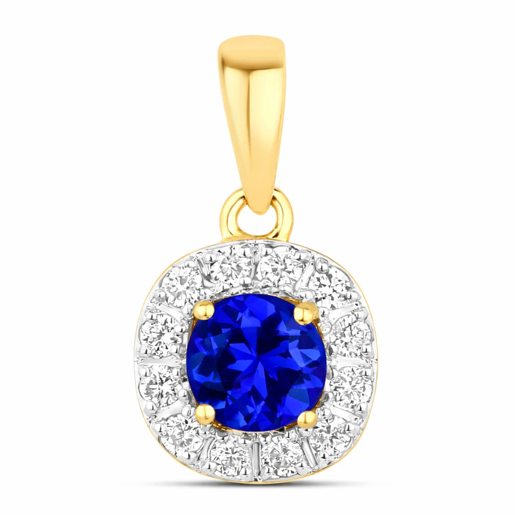 Round Cut Diamond Accent Pendant
