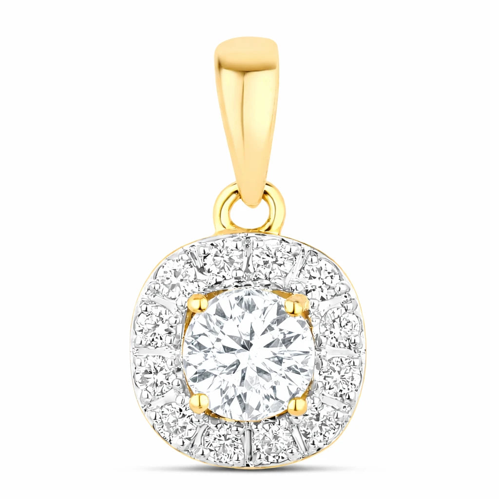 Round Cut Diamond Accent Pendant