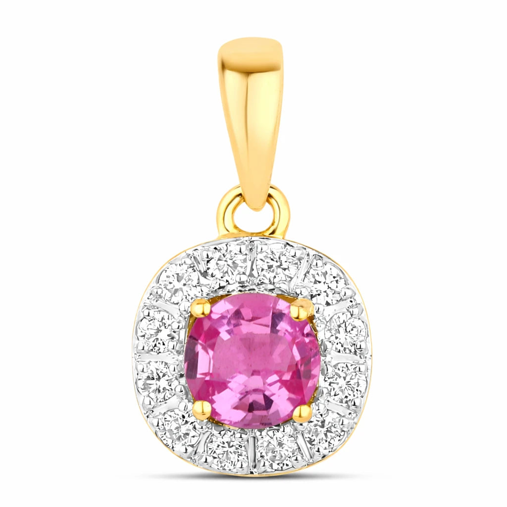 Round Cut Diamond Accent Pendant