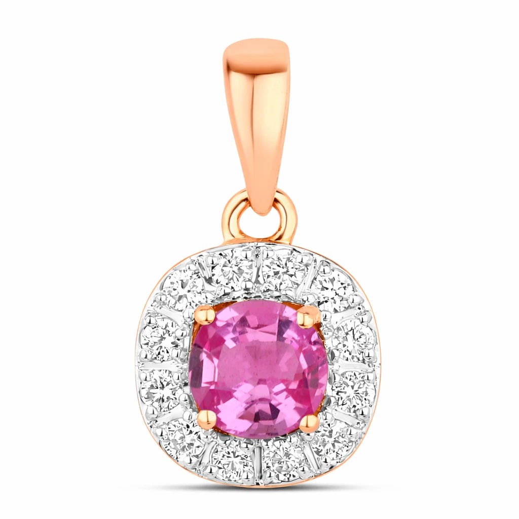 Round Cut Diamond Accent Pendant