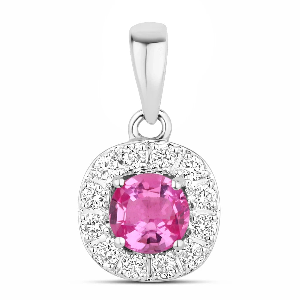 Round Cut Diamond Accent Pendant
