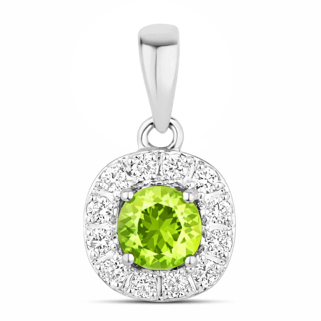 Round Cut Diamond Accent Pendant